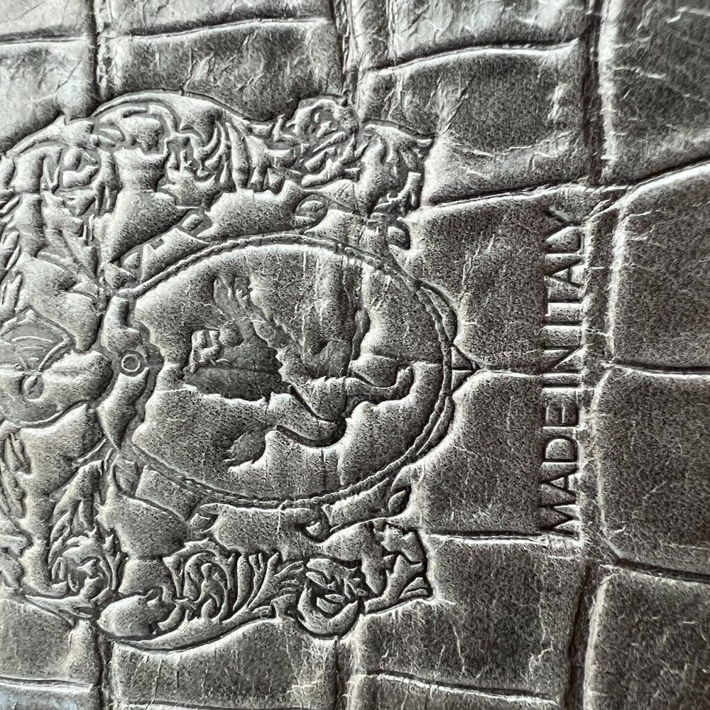 Bruno Magli Women's Gray Chain Croc-embossed Leather Shoulder Bag